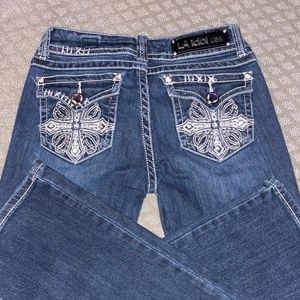 sparkle 2000s low rise dark jean